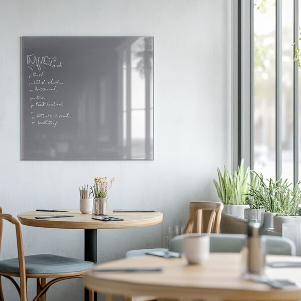 Šedá paynova skleněná magnetická tabule do restaurace Smatab® - 100 x 65 cm
