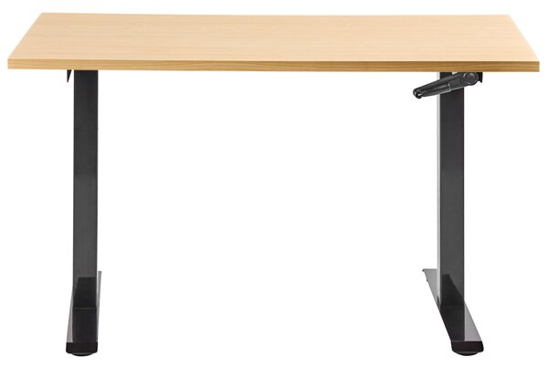 Manuálně výškově nastavitelný pracovní stůl DESTINES Černá/Světle hnědá 120 cm 72 cm