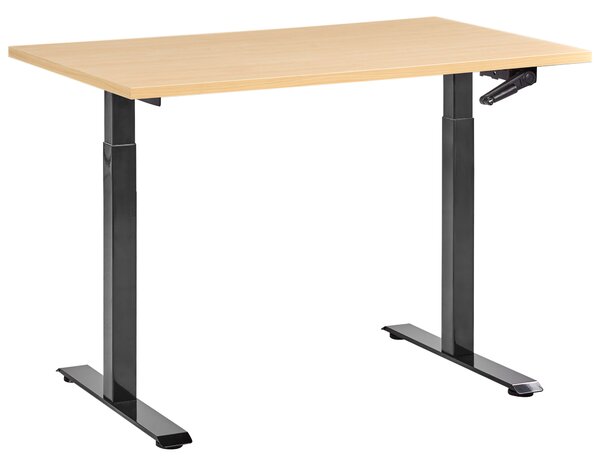 Manuálně výškově nastavitelný pracovní stůl DESTINES Černá/Světle hnědá 120 cm 72 cm