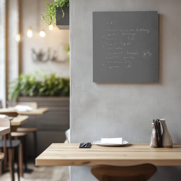 Šedá paynova skleněná magnetická tabule do restaurace Smatab® - 100 x 65 cm