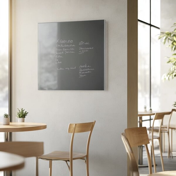 Šedá paynova skleněná magnetická tabule do restaurace Smatab® - 100 x 65 cm