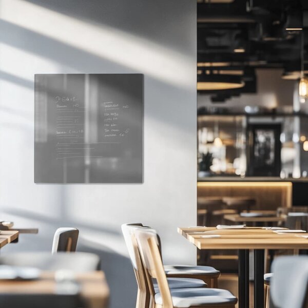 Šedá paynova skleněná magnetická tabule do restaurace Smatab® - 100 x 65 cm