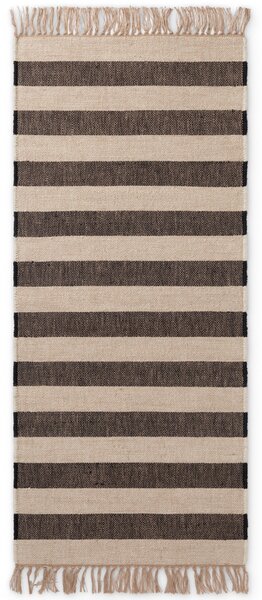 Hanse Home, Běhoun Handloom 106334 Playa White Black, 80x200, černobílá, chodba / předsíň