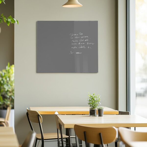 Šedá paynova skleněná magnetická tabule do restaurace Smatab® - 100 x 65 cm