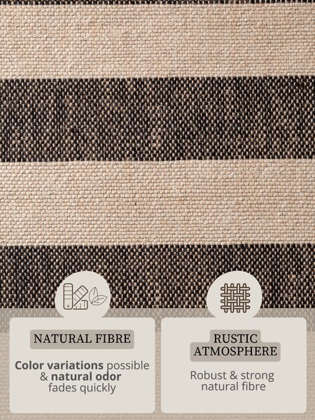 Hanse Home, Kusový koberec Handloom 106334 Playa White Black, 120x170, černobílá, chodba / předsíň