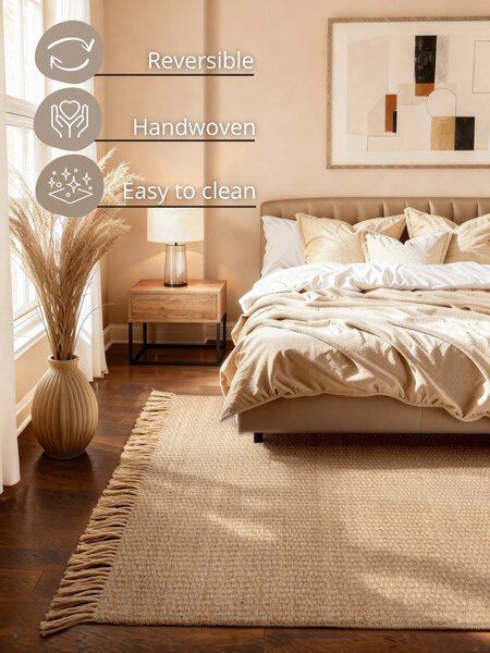 Hanse Home, Kusový koberec Handloom 106335 Fjord Natural Gold, 160x230, béžová, chodba / předsíň