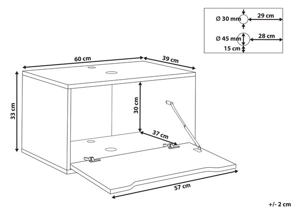 Nástěnná skříňka pod umyvadlo PETROLINA 60 cm Černá