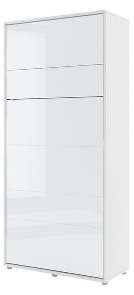 Sklápací postel BC-03 90x200 Bed - Concept, Barva: bílá / bílý lesk, LED světlo s USB: bez LED světla s USB, Vnitřní osvětlení pod policemi: bez osvětlení políc, LED venkovní osvětlení: bez osvětlení 5902928409536