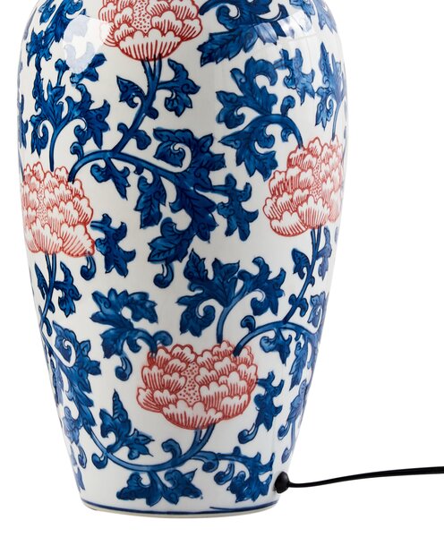 Stolní lampa VERUSA Porcelán Bílá/Modrá