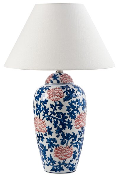 Stolní lampa VERUSA Porcelán Bílá/Modrá