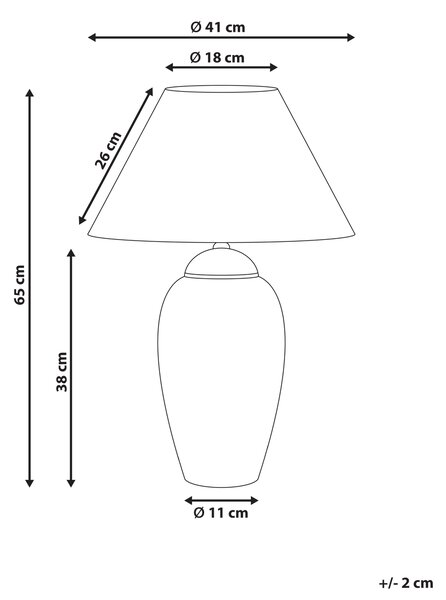 Stolní lampa VERUSA Porcelán Bílá/Modrá