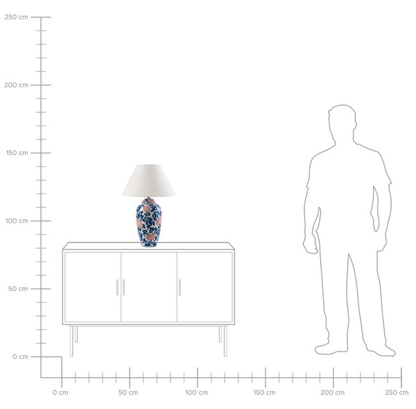 Stolní lampa VERUSA Porcelán Bílá/Modrá