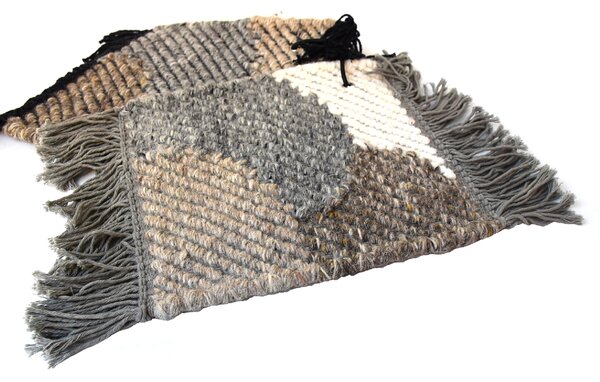 Linie Design Vlněný koberec Eik Grey, šedo-hnědo-smetanová Rozměr: 140x200 cm