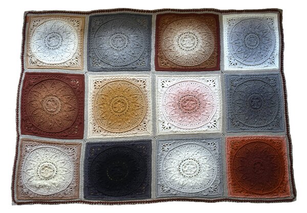 Veverupa Háčkovaný pléd Earth, 125x165 cm, ruční práce