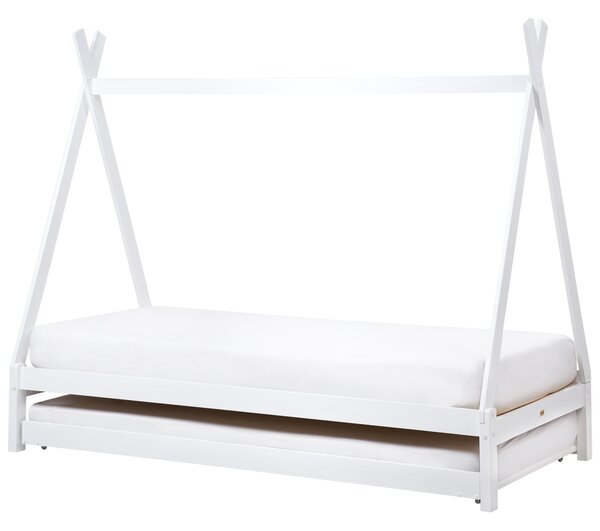 Dětská postel s výsuvným lůžkem Borovicové dřevo TALMONTIERS 90 x 200 cm Bílá