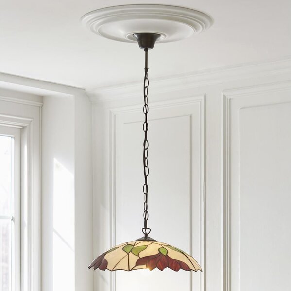 Endon 112246 - Lustr na řetězu Tiffany BOTANICA 1xE27/60W/230V pr. 45 cm