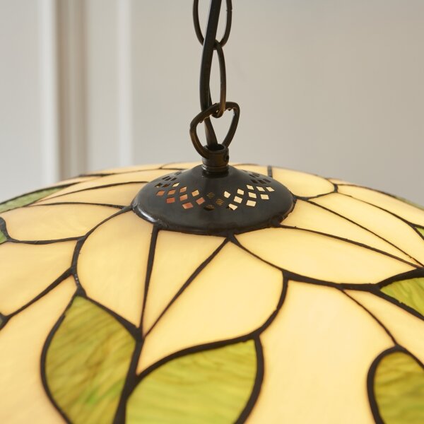 Endon 112246 - Lustr na řetězu Tiffany BOTANICA 1xE27/60W/230V pr. 45 cm