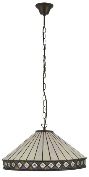 Endon 111961 - Lustr na řetězu Tiffany FARGO 3xE27/10W/230V pr. 50 cm