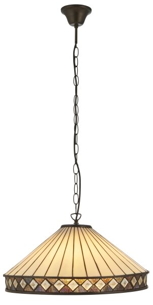 Endon 111961 - Lustr na řetězu Tiffany FARGO 3xE27/10W/230V pr. 50 cm