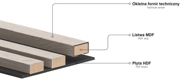 Mexen Lam-B, akustické stěnové lamely 275 × 30 cm, HDF deska 4 mm, technická dýha, bambus přírodní, S100-275307-3015-011