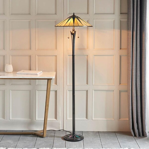 Endon 64041 - Stojací lampa Tiffany DARK STAR 2xE27/60W/230V pr. 49 cm