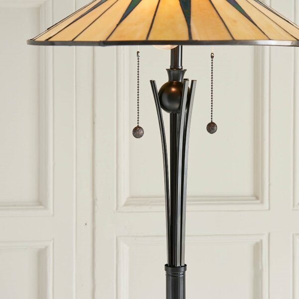 Endon 64041 - Stojací lampa Tiffany DARK STAR 2xE27/60W/230V pr. 49 cm