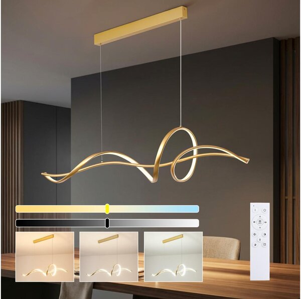 Brilagi - LED Stmív. lustr na lanku SIGNATURE LED/55W/230V 120x23 cm zlatá + DO