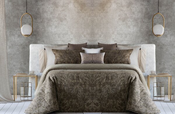 Textil Antilo Přehoz Arely Taupe, šedohnědý, sada se 2 povlaky na polštáře 70x50 cm Rozměr: 250x270 cm
