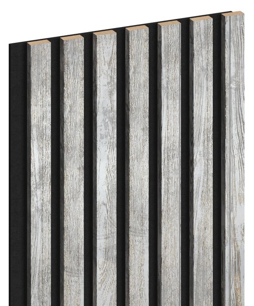 Mexen Lam-F, akustické stěnové lamely 275 × 31,5 cm, filc 6 mm, dub bělený, S105-275317-2812-064