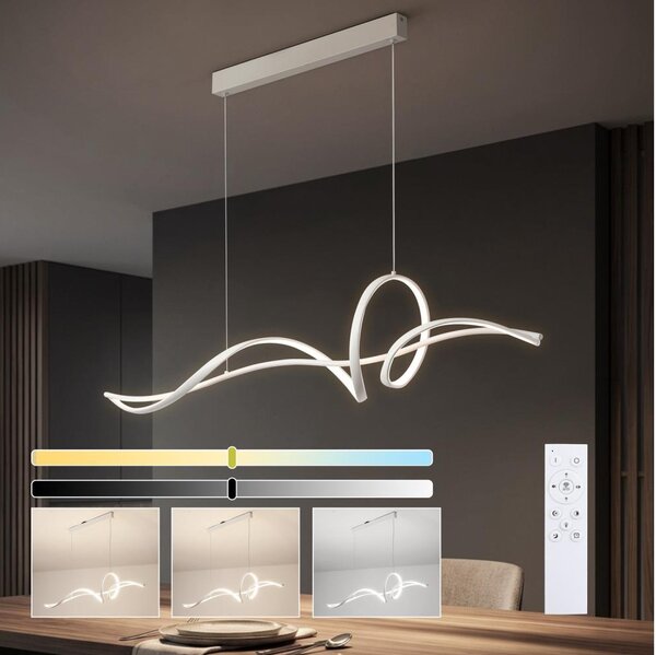 Brilagi - LED Stmív. lustr na lanku SIGNATURE LED/55W/230V 120x23 cm bílá + DO