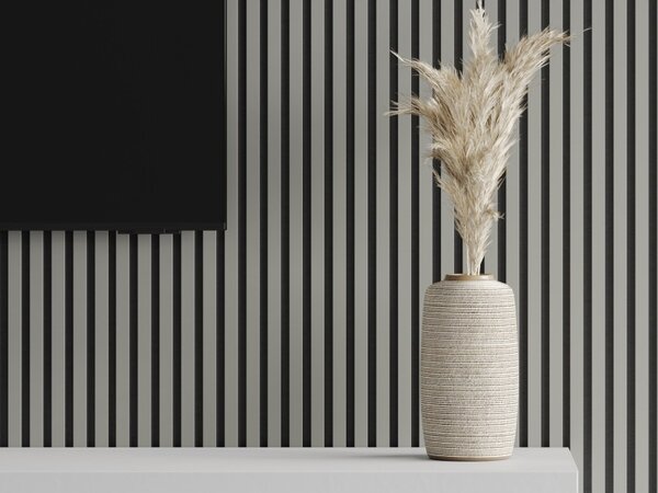 Mexen Lam-F, akustické stěnové lamely 275 × 31,5 cm, filc 6 mm, šedá matná, S105-275317-2812-052