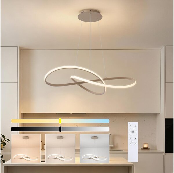 Brilagi - LED Stmívat. lustr na lanku INFINITY LED/80W/230V 80x80 cm béžová + DO