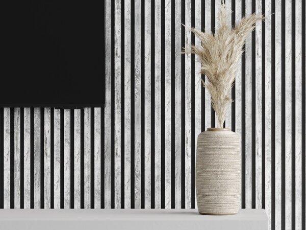 Mexen Lam-F, akustické stěnové lamely 275 × 31,5 cm, filc 6 mm, dub bělený, S105-275317-2812-064