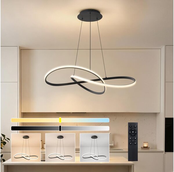 Brilagi - LED Stmívat. lustr na lanku INFINITY LED/80W/230V 80x80 cm černá + DO