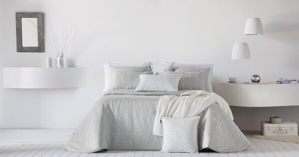 Textil Antilo Přehoz Elen Grey, šedý, sada se 2 povlaky na polštáře 70x50 cm Rozměr: 270x270 cm