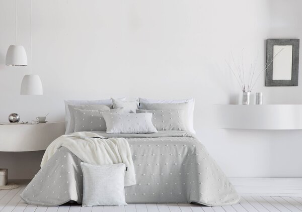Textil Antilo Přehoz Elen Grey, šedý, sada se 2 povlaky na polštáře 70x50 cm Rozměr: 270x270 cm