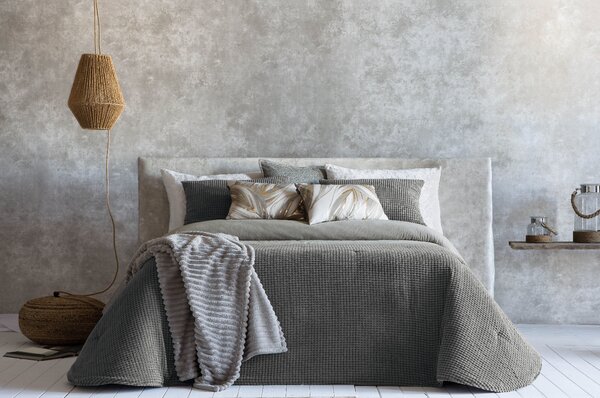 Textil Antilo Přehoz na postel Madeira, šedozelený, sada se 2 povlaky na polštáře 70x50 cm Rozměr: 270x270 cm