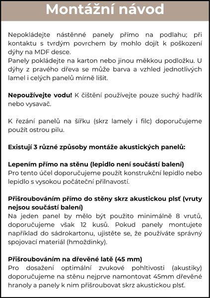 Horve Akustický panel 2700 x 605 mm - dub kouřový