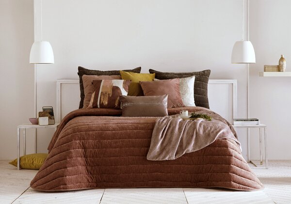 Textil Antilo Přehoz na postel Nantes Terra, terakotová, elegantní Rozměr: 250x270 cm