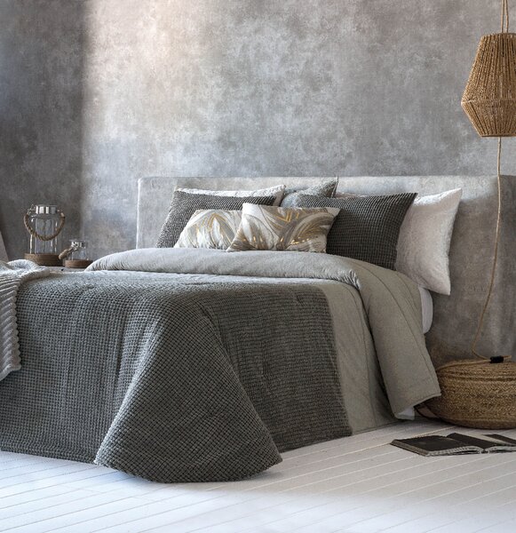 Textil Antilo Přehoz na postel Madeira, šedozelený, sada se 2 povlaky na polštáře 70x50 cm Rozměr: 270x270 cm