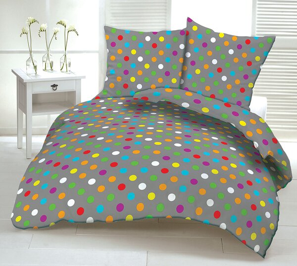 Povlečení krepové Rainbow šedé TiaHome - 1x Polštář 90x70cm, 1x Přikrývka 140x200cm