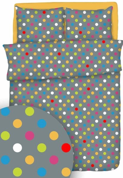 Povlečení krepové Rainbow šedé TiaHome - 1x Polštář 90x70cm, 1x Přikrývka 140x200cm