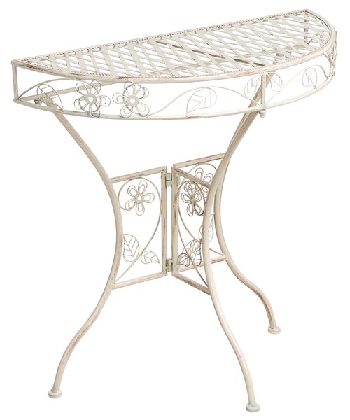 Bistro stolek YAVIZA 80 cm 36 cm Kov Světle béžová