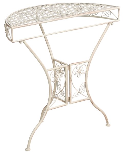 Bistro stolek YAVIZA 80 cm 36 cm Kov Světle béžová