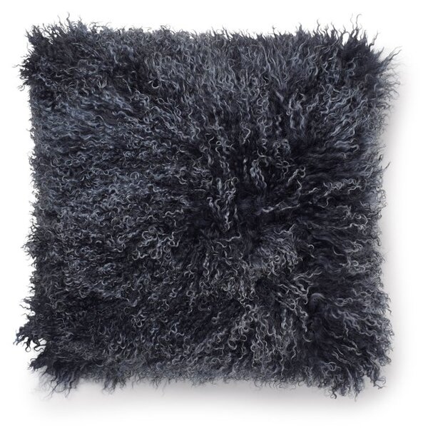 Skinnwille Home Collection Polštář tibetská kožešina Shansi, modrá Blue Lighttop, 40x40 cm