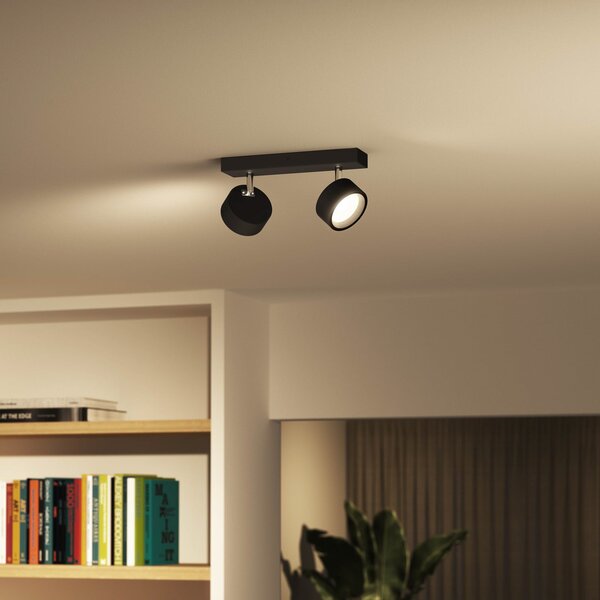 Stropní Lampa Philips, Bracia, Černá, Obývací pokoj, Kov, Moderní