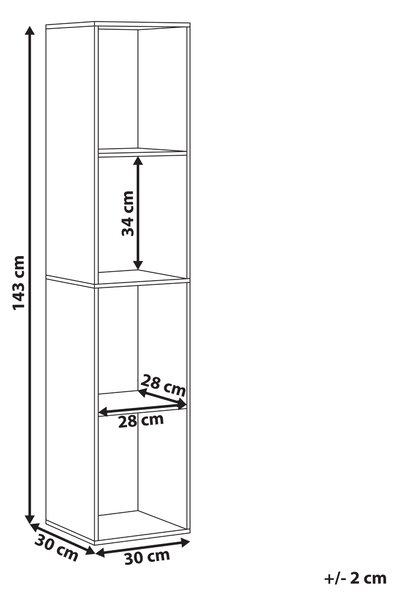 Knihovna se 4 policemi WINNIPEG 143 cm Bílá