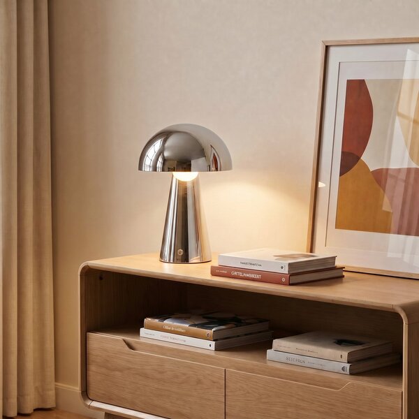 Stolní lampa Lindby, Nevijo, stmívatelné, Metalická, Obývací pokoj, Kov, Moderní