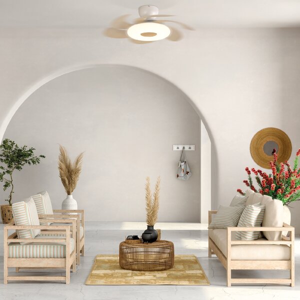 Mantra 8704 Flower, rozvinovací ventilátor se svítidlem a dálk. ovladačem, LED 24W 2700-5000K, dřevěná, průměr 50/79cm