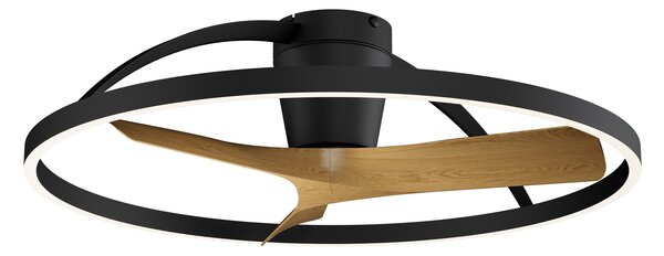 Mantra 9044 Nepal II mini, ventilátor se svítidlem a dálk. ovladačem, LED 32W 2700-5000K, černá/dřevěná, průměr 75cm
